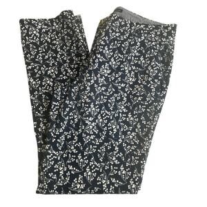 Tommy Hilfiger Navy Blue and White Floral Pants Size 8